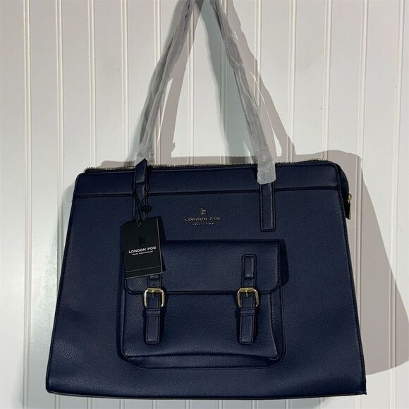 London Fog Sophia Pebble Tote Bag Navy Blue NWT 100th Anniversary MSRP $118 - Picture 1 of 10